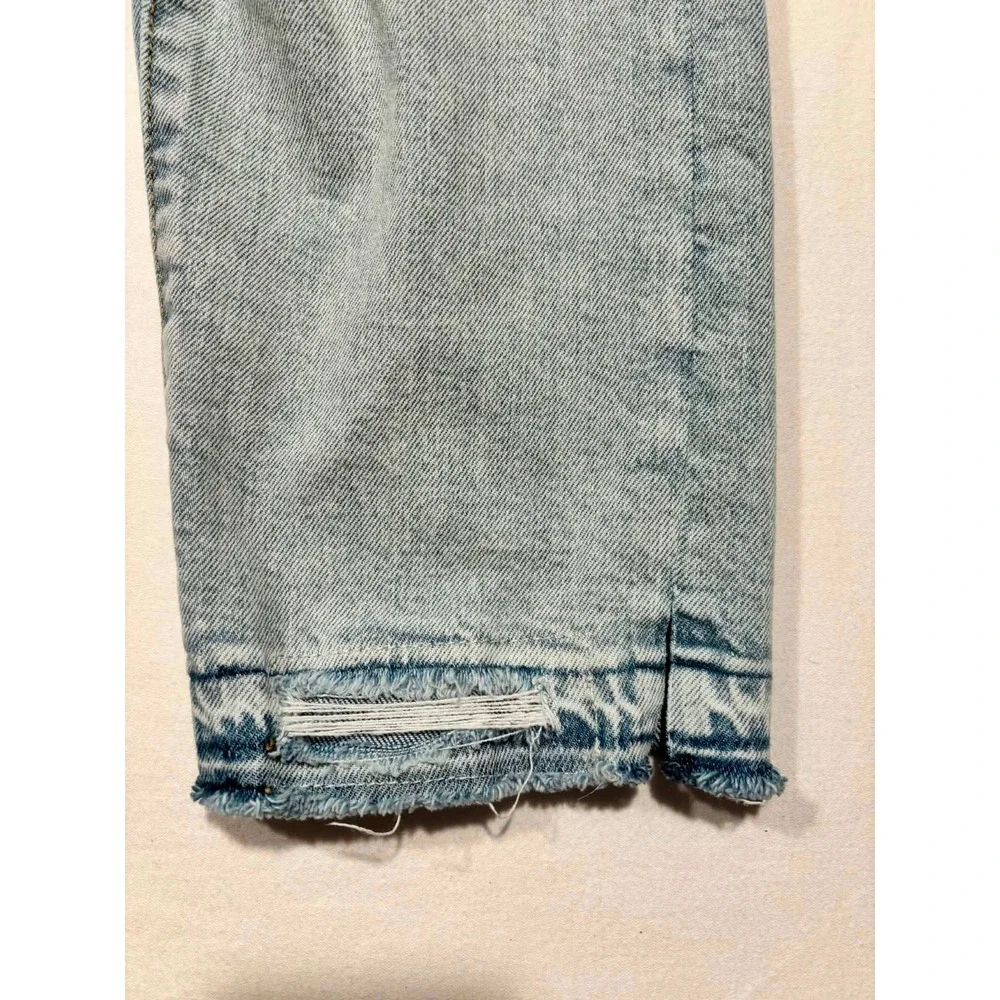 Levis 512 Slim Taper Fit Jeans Mens 33x32 Light Wash Distressed Ripped Big E